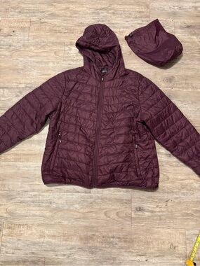 Outdoor Ventures Purple Quilted Hooded Packable Jacket XXL